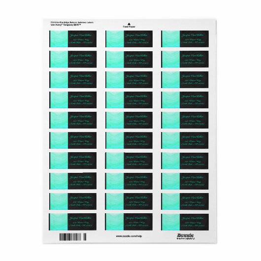 Mint Ice Blue en Black Monogram Etiket (Full Sheet)