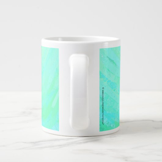 Mint Ice Blue en Black Monogram Grote Koffiekop (Achterkant)