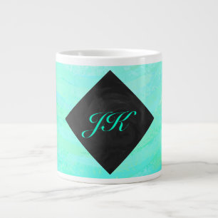 Mint Ice Blue en Black Monogram Grote Koffiekop