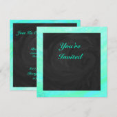 Mint Ice Blue en Black Monogram Kaart (Voorkant / Achterkant)