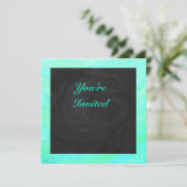 Mint Ice Blue en Black Monogram Kaart (Staand voorkant)