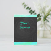 Mint Ice Blue en Black Monogram Kaart (Staand voorkant)