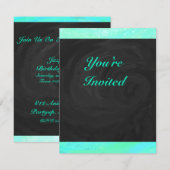 Mint Ice Blue en Black Monogram Kaart (Voorkant / Achterkant)