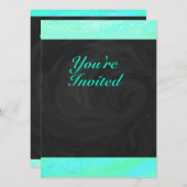 Mint Ice Blue en Black Monogram Kaart (Voorkant / Achterkant)