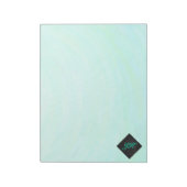 Mint Ice Blue en Black Monogram Notitieblok (Linkerzijde)