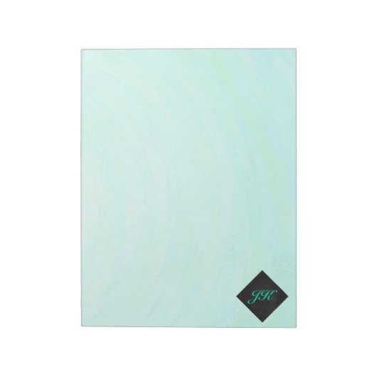 Mint Ice Blue en Black Monogram Notitieblok (Linkerzijde)