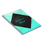 Mint Ice Blue en Black Monogram Notitieboek (Rechterzijde)