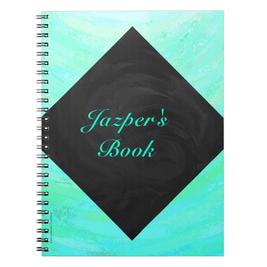 Mint Ice Blue en Black Monogram Notitieboek (Voorkant)