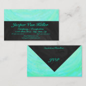 Mint Ice Blue en Black Monogram Visitekaartje (Voorkant / Achterkant)