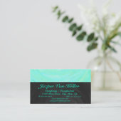 Mint Ice Blue en Black Monogram Visitekaartje (Staand voorkant)