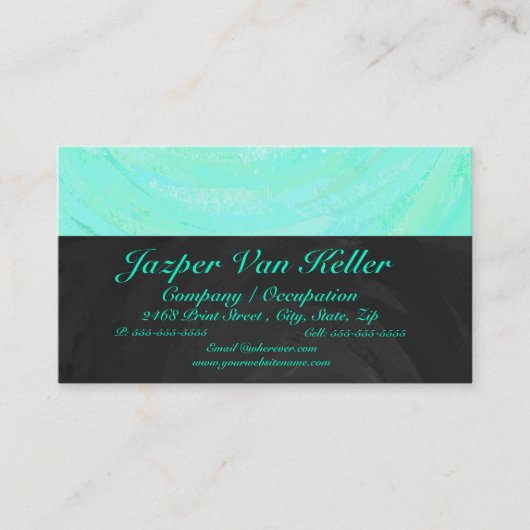 Mint Ice Blue en Black Monogram Visitekaartje (Voorkant)