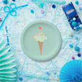 Mint Ice Cream Cone Papieren Bordje (Feest)