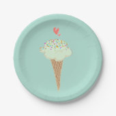 Mint Ice Cream Cone Papieren Bordje (Voorkant)