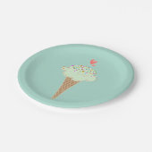 Mint Ice Cream Cone Papieren Bordje (Gekanteld)