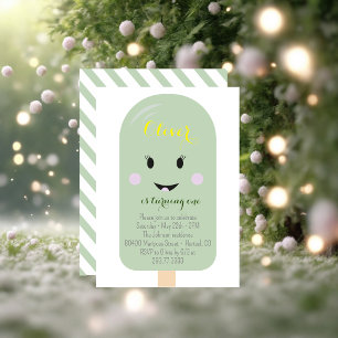 Mint Ice Cream Cone Scoop Confetti Birthday Party Kaart