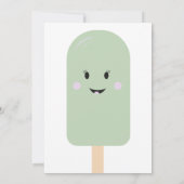 Mint Ice Cream Cone Scoop Confetti Birthday Party Kaart (Achterkant)