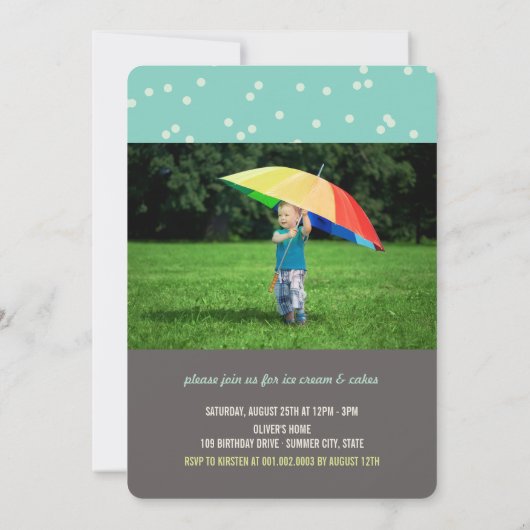 Mint Ice Cream Sparkler Een Jongen 1e Verjaardagsf Kaart (Achterkant)