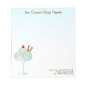 Mint Ice Cream Sundae Ice Cream Shop Business Notitieblok (Voorkant)