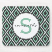 Mint Ikat Monogram Muismat (Voorkant)