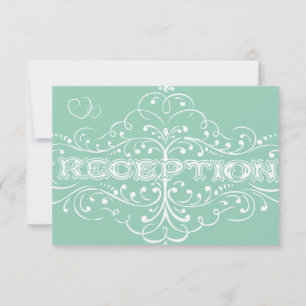 Mint Jade Victoriaanse typografie antwoordkaart RSVP Kaartje