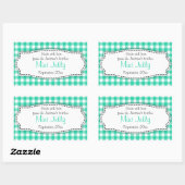 Mint Jelly groene gingham voedsellabel sticker (Vel)