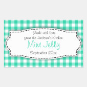 Mint Jelly groene gingham voedsellabel sticker (Voorkant)