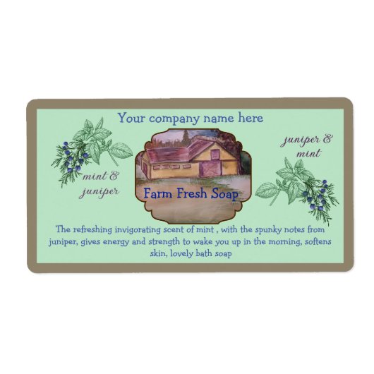 Mint Jeneverbes zeep label aanpassen (Voorkant)