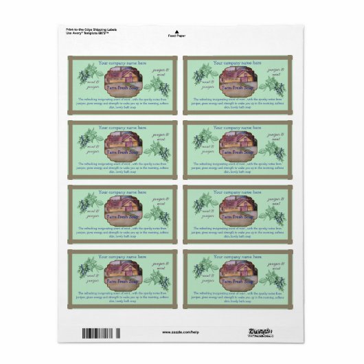 Mint Jeneverbes zeep label aanpassen (Full Sheet)