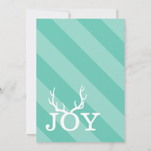 Mint Joy Deer Antler Holiday Kerstmis Feestdagenkaart (Achterkant)
