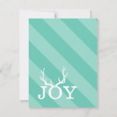 Mint Joy Deer Antlers Holiday Kerstfotokaart Feestdagenkaart (Achterkant)