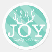 Mint Joy Holiday Kerstmis Ronde Sticker (Voorkant)