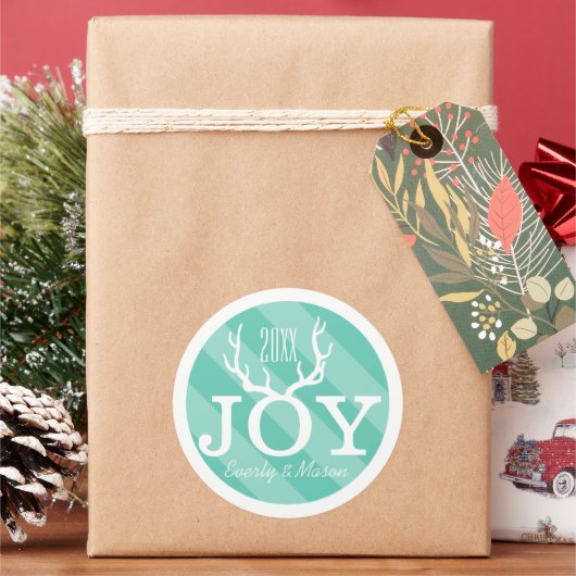 Mint Joy Holiday Kerstmis Ronde Sticker (Feestdagen)