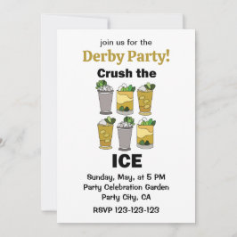 Mint Julep Cocktail Crush The Ice Derby Feest Kaart
