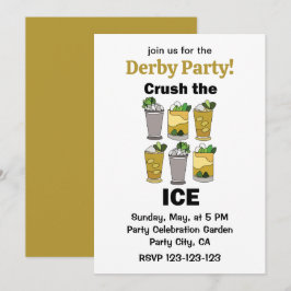 Mint Julep Cocktail Crush The Ice Derby Feest Kaart