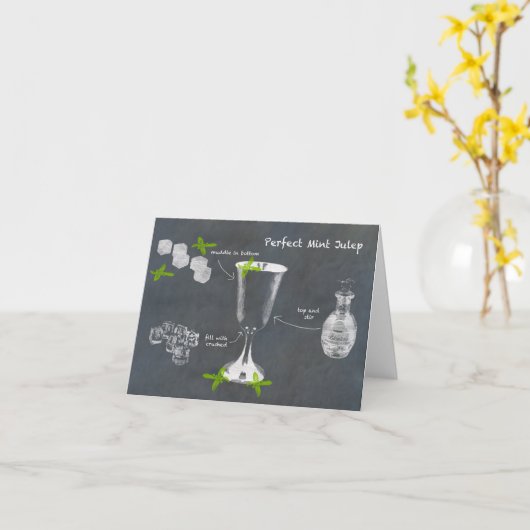 Mint Julep Cocktail Kaart (Gele Bloem)
