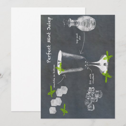 Mint Julep Cocktail Kaart (Voorkant / Achterkant)