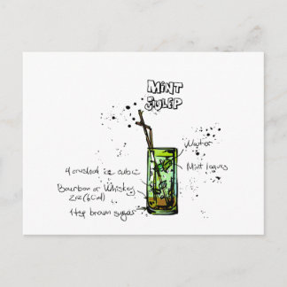 Mint Julep Cocktail Recipe Briefkaart