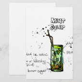 Mint Julep Cocktail Recipe Briefpapier (Voorkant / Achterkant)