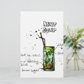 Mint Julep Cocktail Recipe Briefpapier (Staand voorkant)