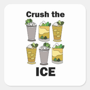 Mint Julep Cocktail Verpletter Het Ijs Grappig Vierkante Sticker