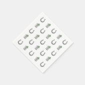 Mint Julep Cocktails & Horseshoe Pattern Race Day  Servet (Hoek)