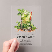 Mint Julep Derby-feest Acryl Uitnodigingen (Insitu (Draagbaar))