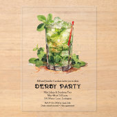 Mint Julep Derby-feest Acryl Uitnodigingen (Voorkant)