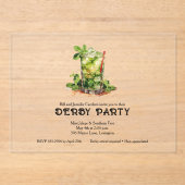 Mint Julep Derby-feest  Acryl Uitnodigingen (Voorkant)