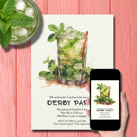 Mint Julep Derby-feest Kaart