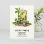 Mint Julep Derby Feest Kaart (Staand voorkant)