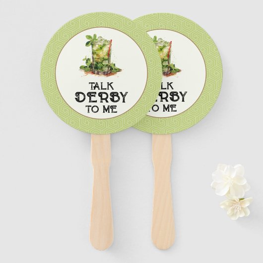 Mint Julep Derby Handwaaier (Voorkant en achterkant)