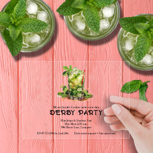 Mint Julep Derby Party Acryl Uitnodigingen