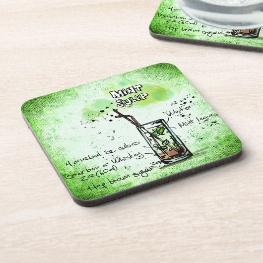 Mint Julep Drink Recipe Drankjes Onderzetter (Linkerzijde)