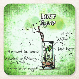 Mint Julep Drink Recipe Kartonnen Onderzetters